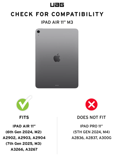 UAG Plyo LT iPad Air 11 (2024/2025) Hoes Book Case Transparant Zwart afbeelding 3