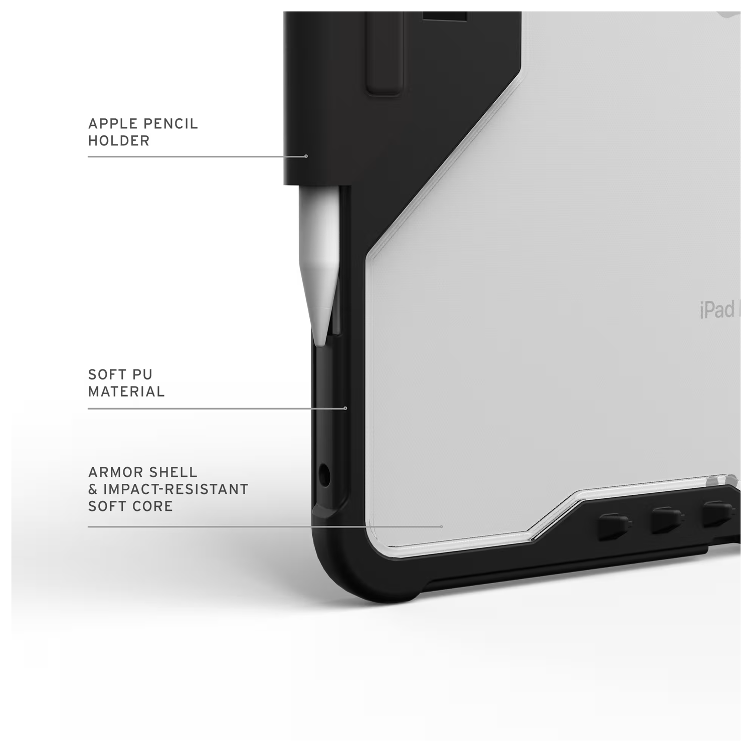 UAG Plyo LT iPad Pro 13 (2024/2025) Hoes Book Case Transparant Zwart afbeelding 4