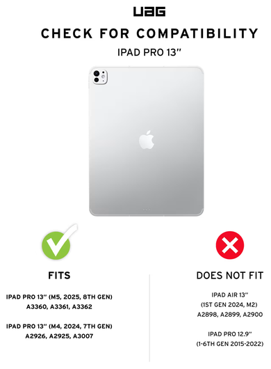 UAG Plyo LT iPad Pro 13 (2024/2025) Hoes Book Case Transparant Zwart afbeelding 3