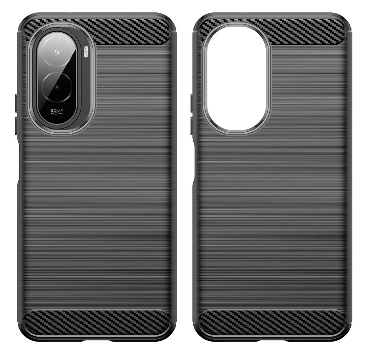 Xiaomi Poco M7 Hoesje Geborsteld TPU Flexibele Back Cover Zwart afbeelding 2