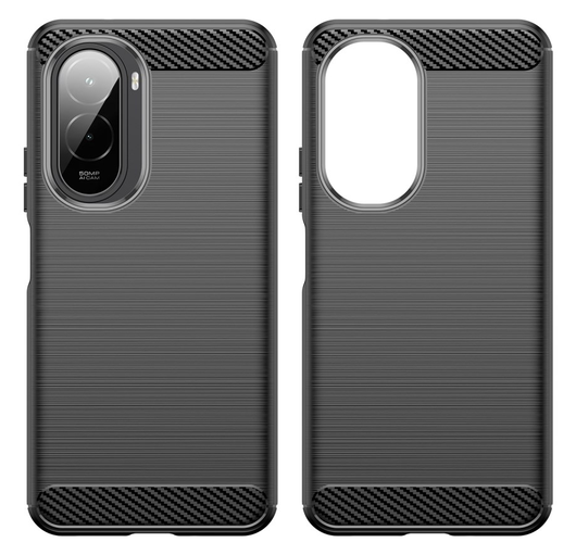 Xiaomi Poco M7 Hoesje Geborsteld TPU Flexibele Back Cover Zwart afbeelding 2