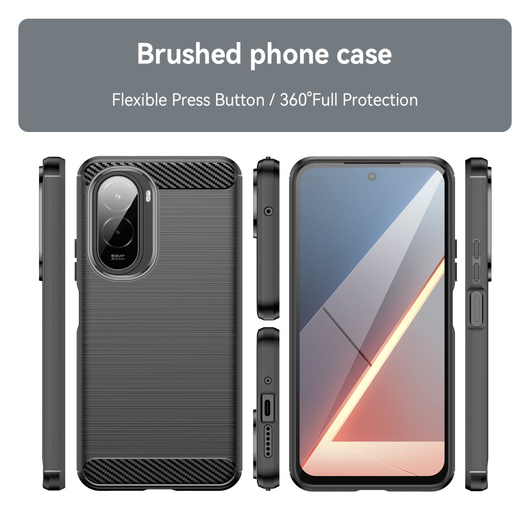 Xiaomi Poco M7 Hoesje Geborsteld TPU Flexibele Back Cover Zwart afbeelding 8