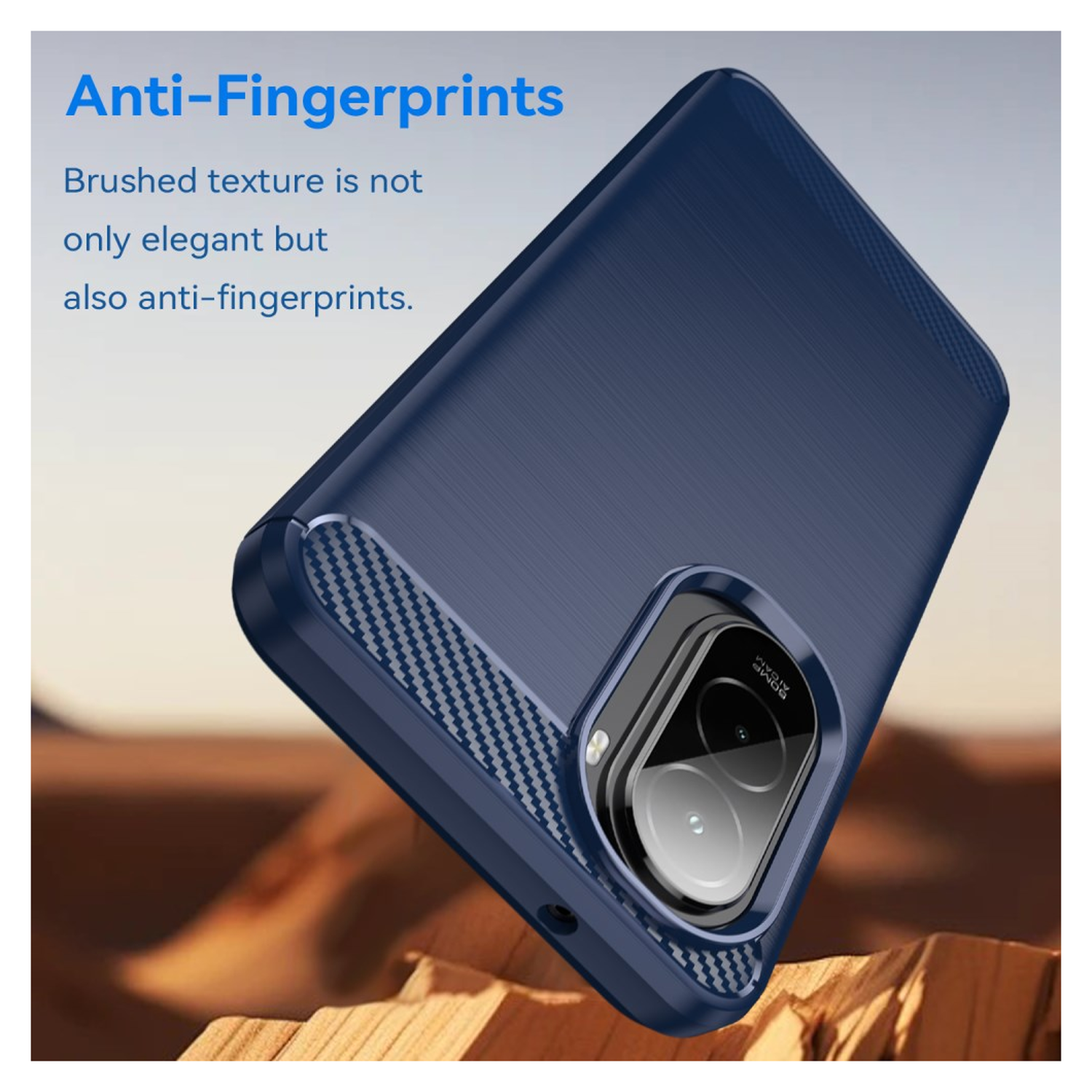 Xiaomi Poco M7 Hoesje Geborsteld TPU Flexibele Back Cover Blauw afbeelding 4