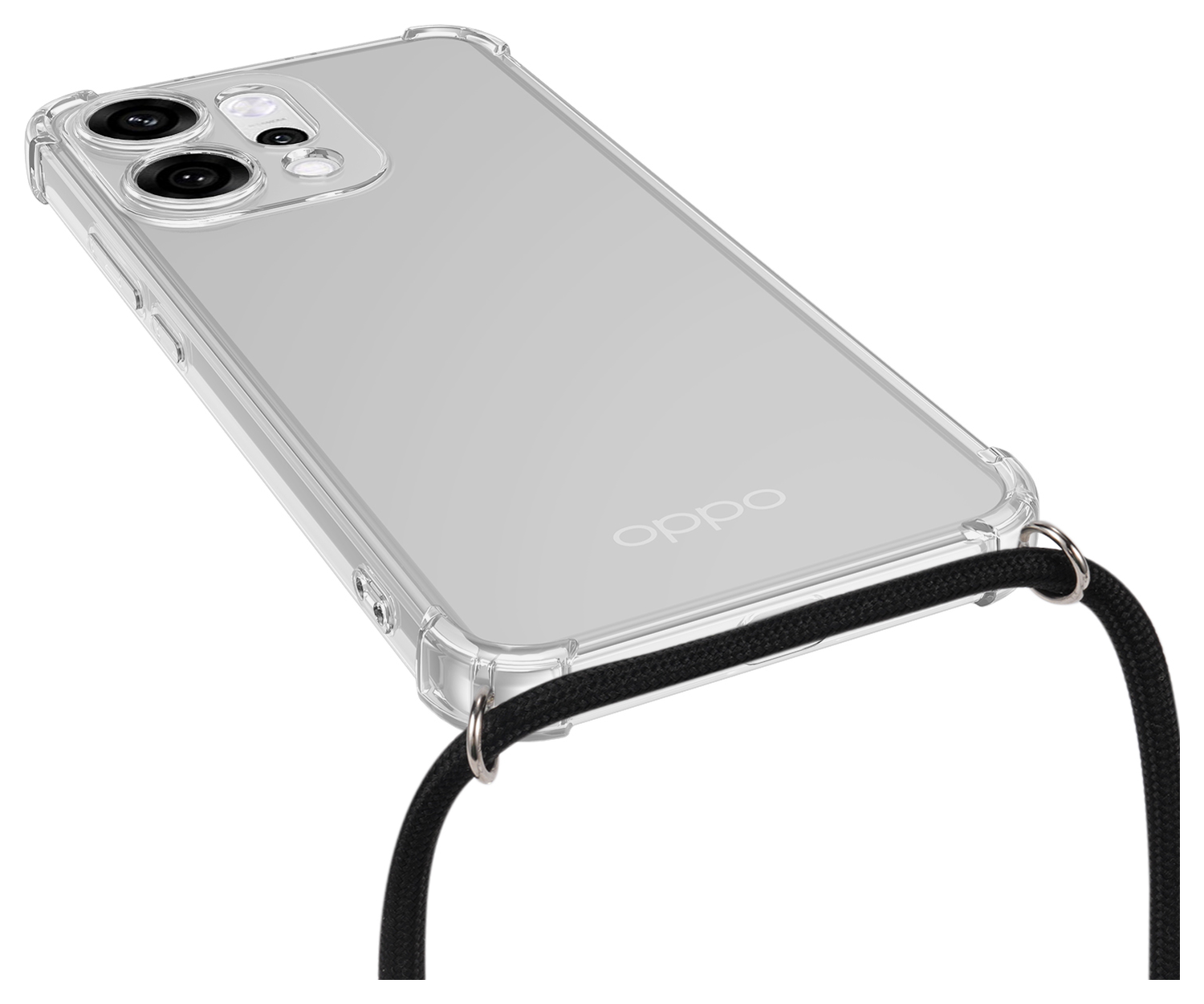 Oppo Reno 14 Hoesje met Koord Schokbestendig TPU Transparant afbeelding 6