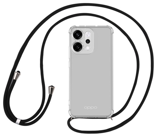 Oppo Reno 14 Hoesje met Koord Schokbestendig TPU Transparant afbeelding 1