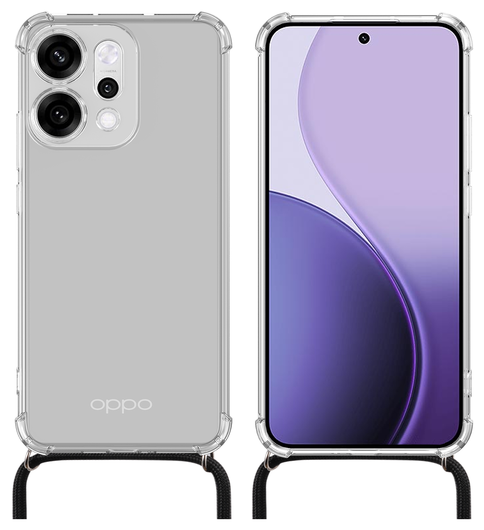 Oppo Reno 14 Hoesje met Koord Schokbestendig TPU Transparant afbeelding 4