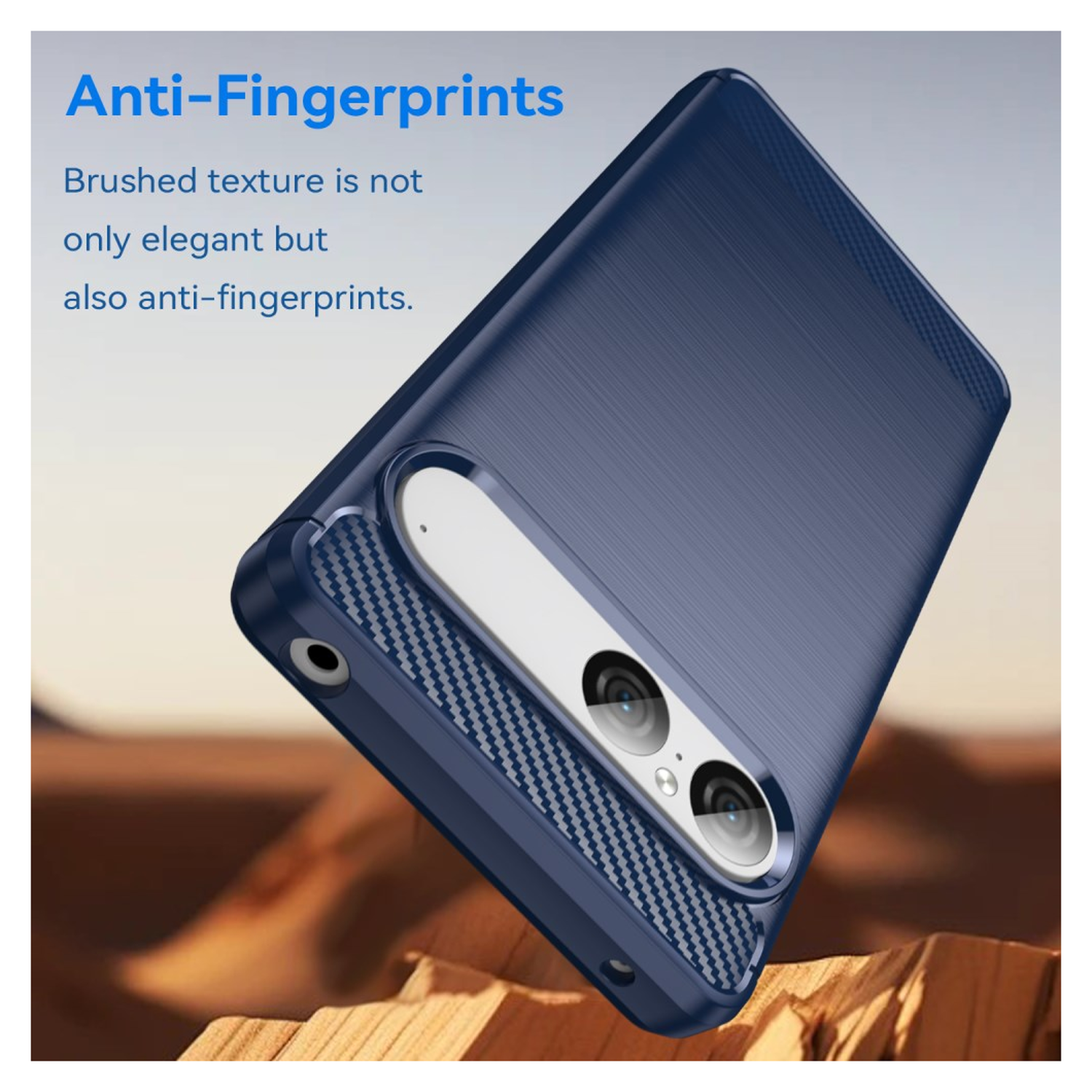 Sony Xperia 10 VII Hoesje Geborsteld TPU Flexibele Back Cover Blauw afbeelding 4