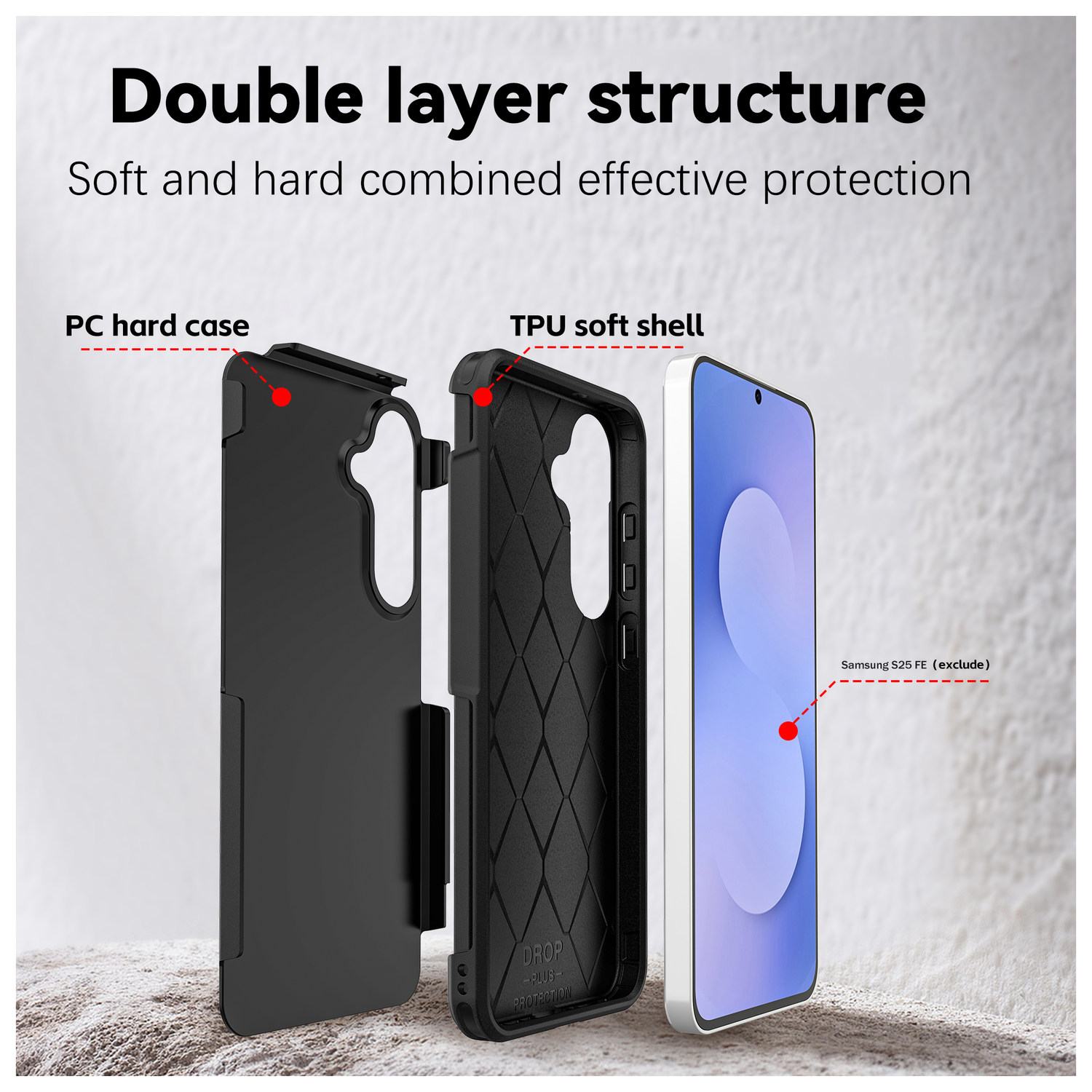 Samsung Galaxy S25 FE Hoesje Dual-Layer Hybride met MagSafe / Qi2 Zwart afbeelding 4