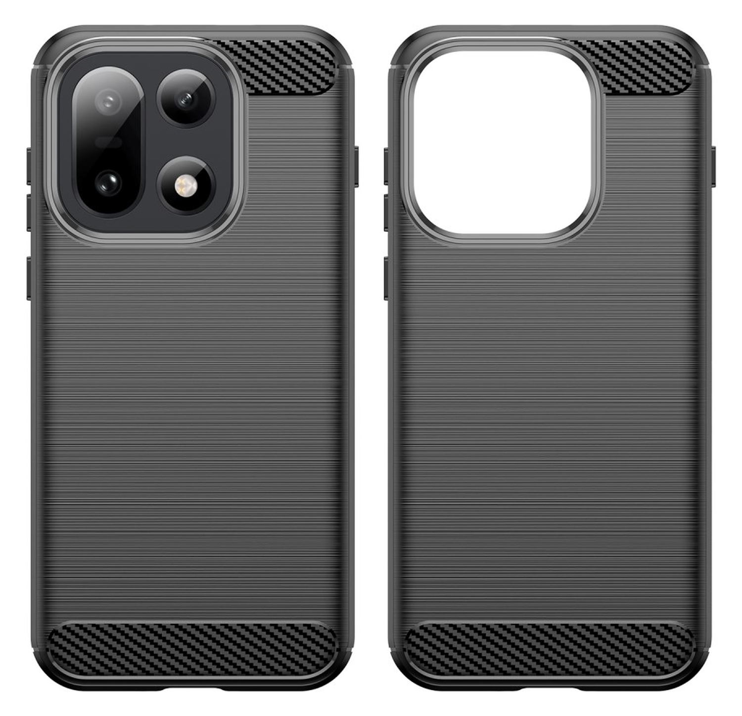 OnePlus 15 Hoesje Geborsteld TPU Flexibele Back Cover Zwart afbeelding 2