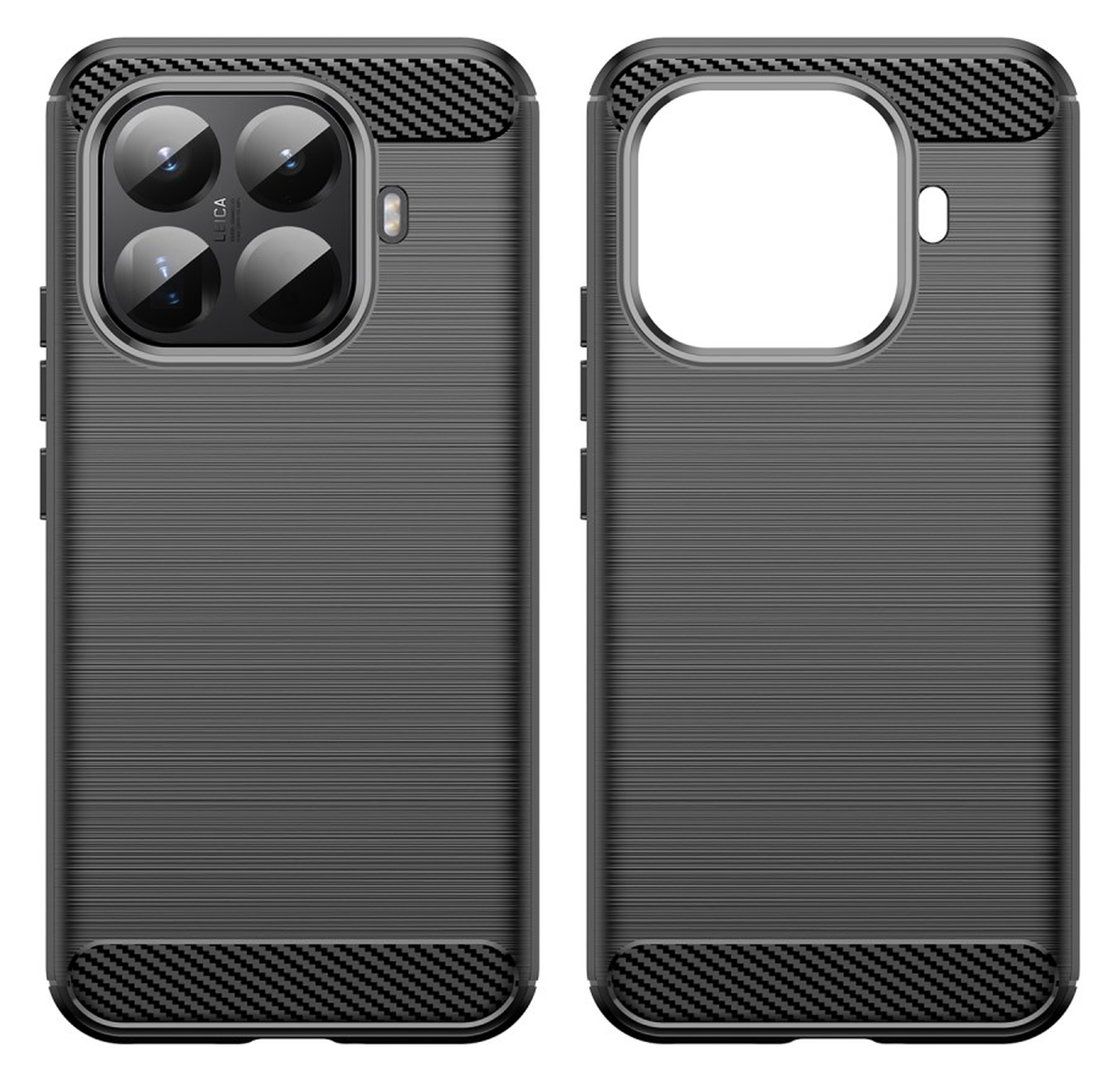 Xiaomi 15T Pro Hoesje Geborsteld TPU Flexibele Back Cover Zwart afbeelding 2