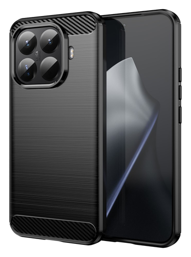 Xiaomi 15T Pro Hoesje Geborsteld TPU Flexibele Back Cover Zwart afbeelding 1