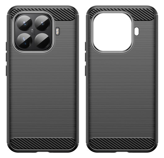 Xiaomi 15T Pro Hoesje Geborsteld TPU Flexibele Back Cover Zwart afbeelding 2