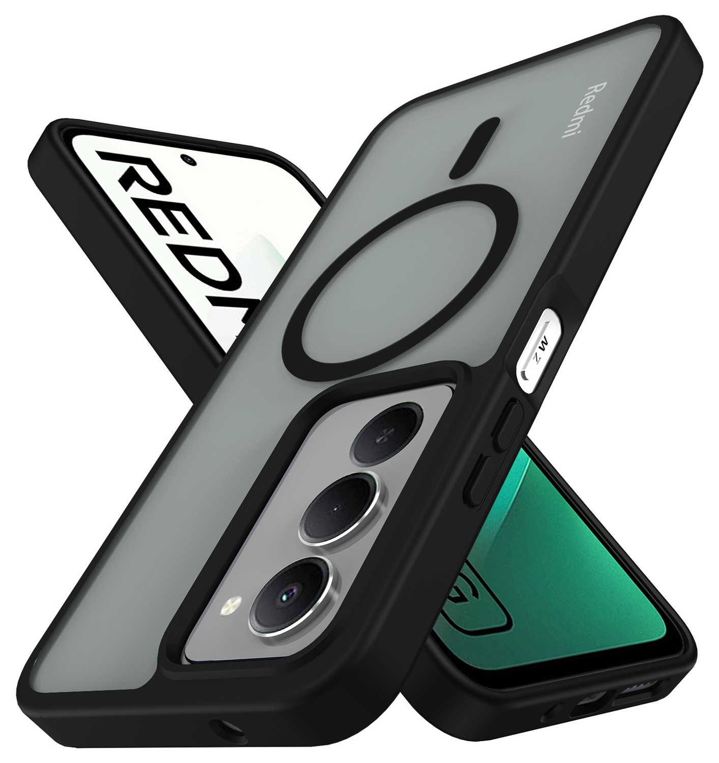 Xiaomi Redmi 15 (4G) Hoesje met MagSafe Back Cover Matte Zwart afbeelding 2