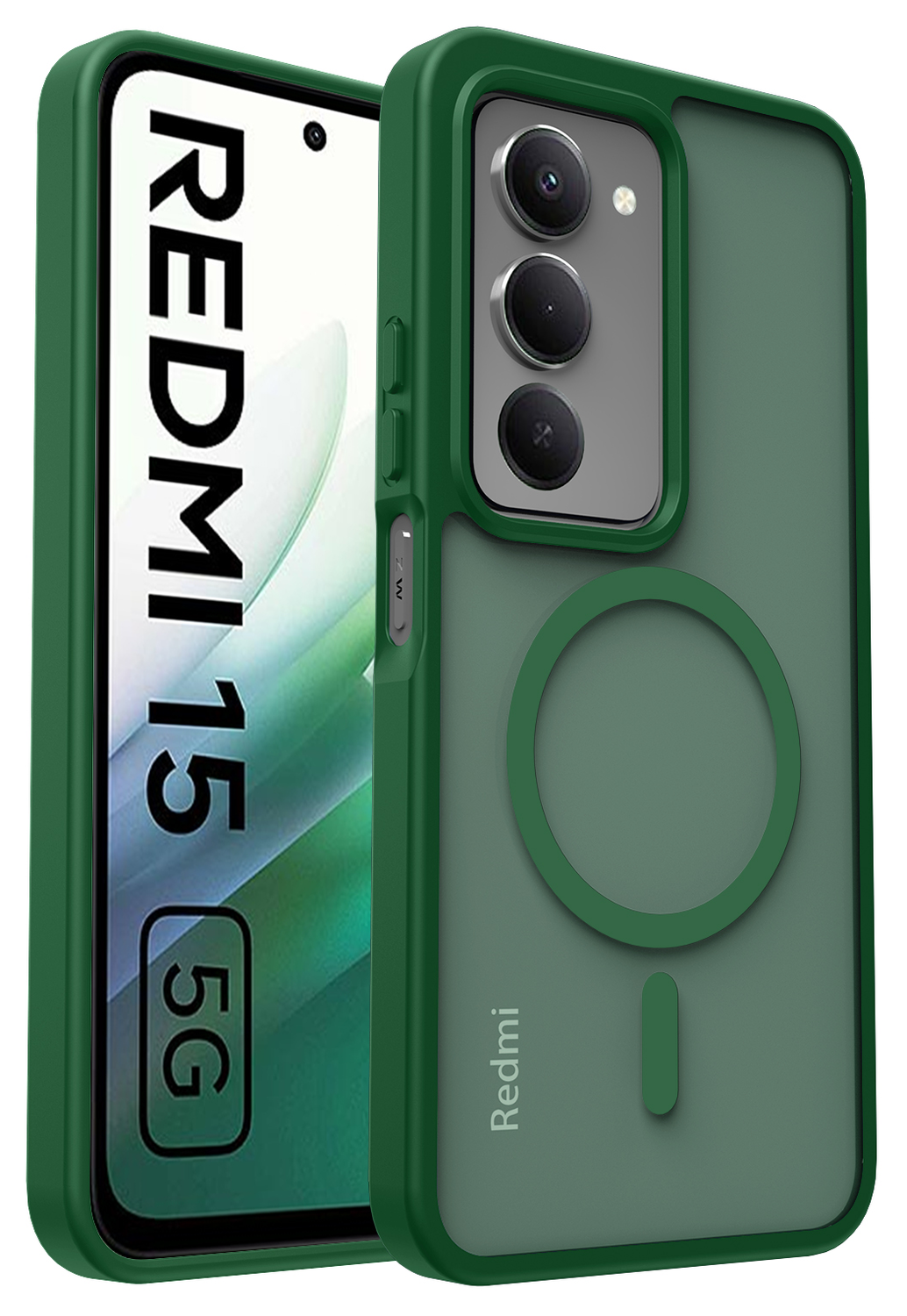 Xiaomi Redmi 15 (4G) Hoesje met MagSafe Back Cover Matte Groen afbeelding 8