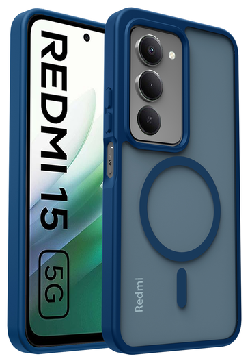 Xiaomi Redmi 15 (4G) Hoesje met MagSafe Back Cover Matte Blauw afbeelding 6