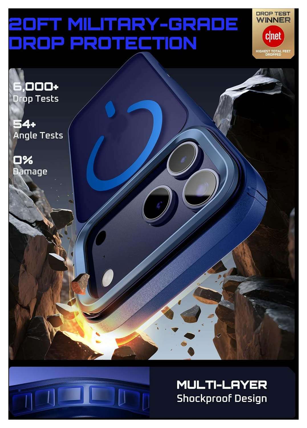 SUPCASE UB Mag iPhone 17 Pro Max Hoesje MagSafe Camera Kickstand Blauw afbeelding 3