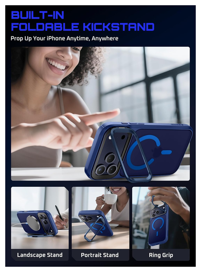 SUPCASE UB Mag iPhone 17 Pro Max Hoesje MagSafe Camera Kickstand Blauw afbeelding 4