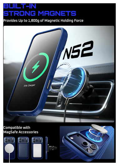 SUPCASE UB Mag iPhone 17 Pro Max Hoesje MagSafe Camera Kickstand Blauw afbeelding 5