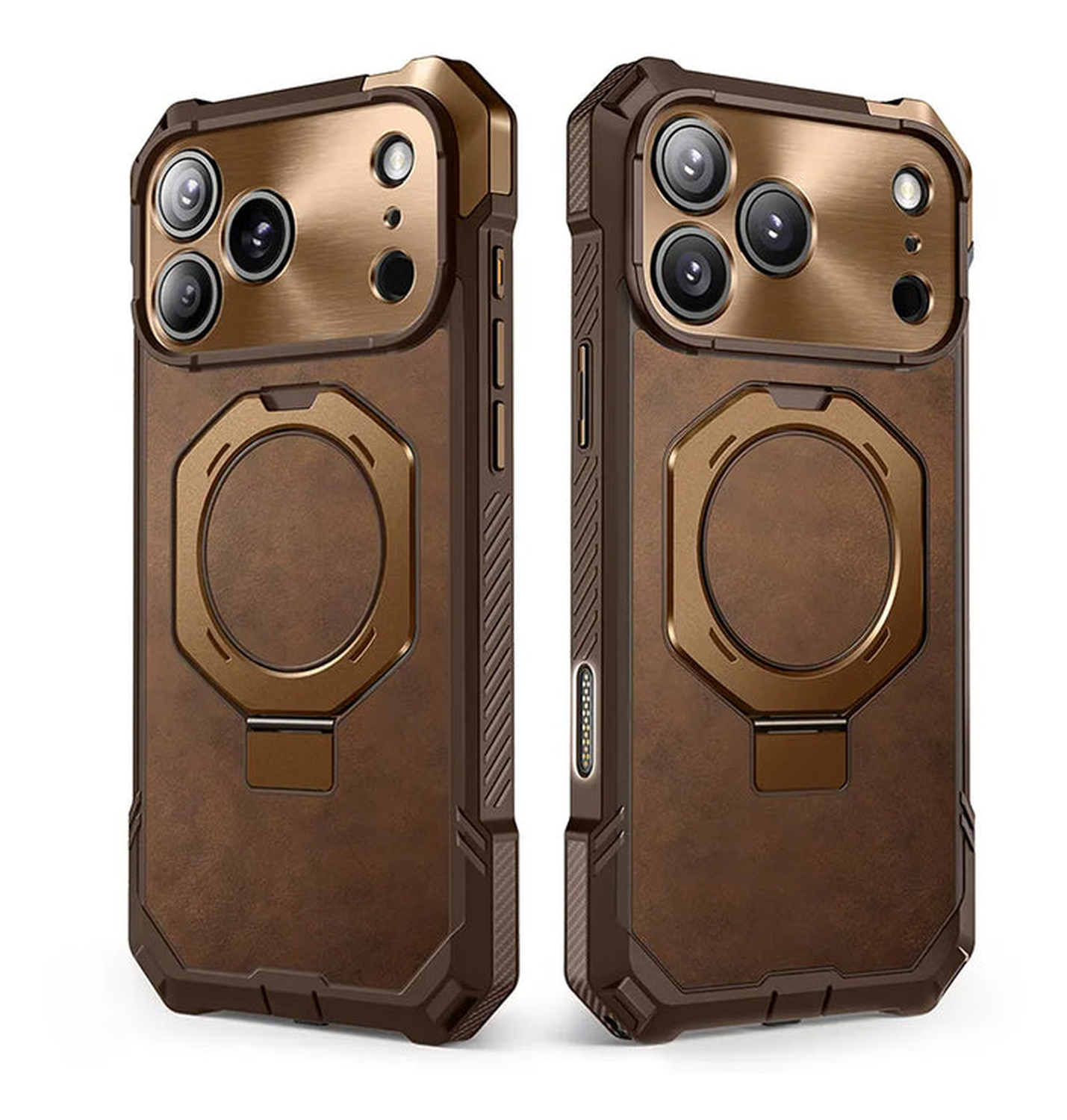 SUPCASE UB Grip Apple iPhone 17 Pro Max Hoesje MagSafe Kickstand Leer Bruin afbeelding 11