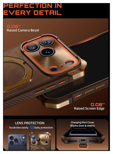 SUPCASE UB Grip Apple iPhone 17 Pro Max Hoesje MagSafe Kickstand Leer Bruin afbeelding 10