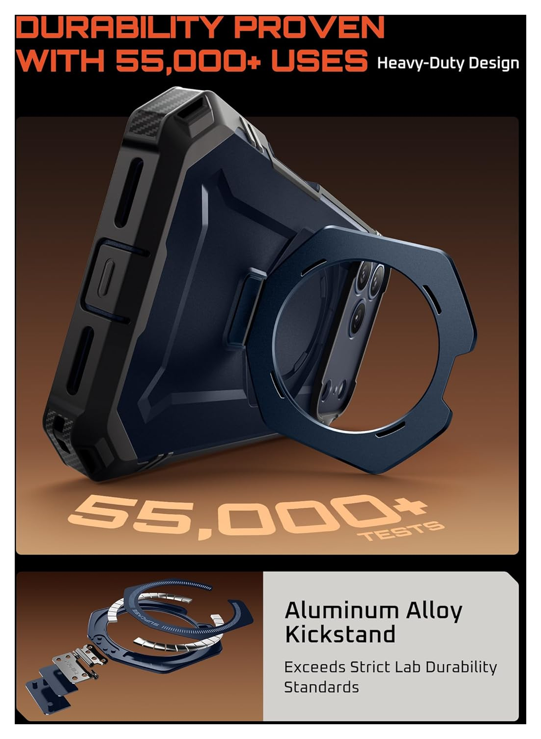 SUPCASE UB Grip Pro Apple iPhone 17 Pro Max Hoesje MagSafe Kickstand Blauw afbeelding 5