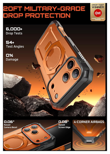 SUPCASE UB Grip Pro Apple iPhone 17 Pro Max Hoesje MagSafe Kickstand Oranje afbeelding 3