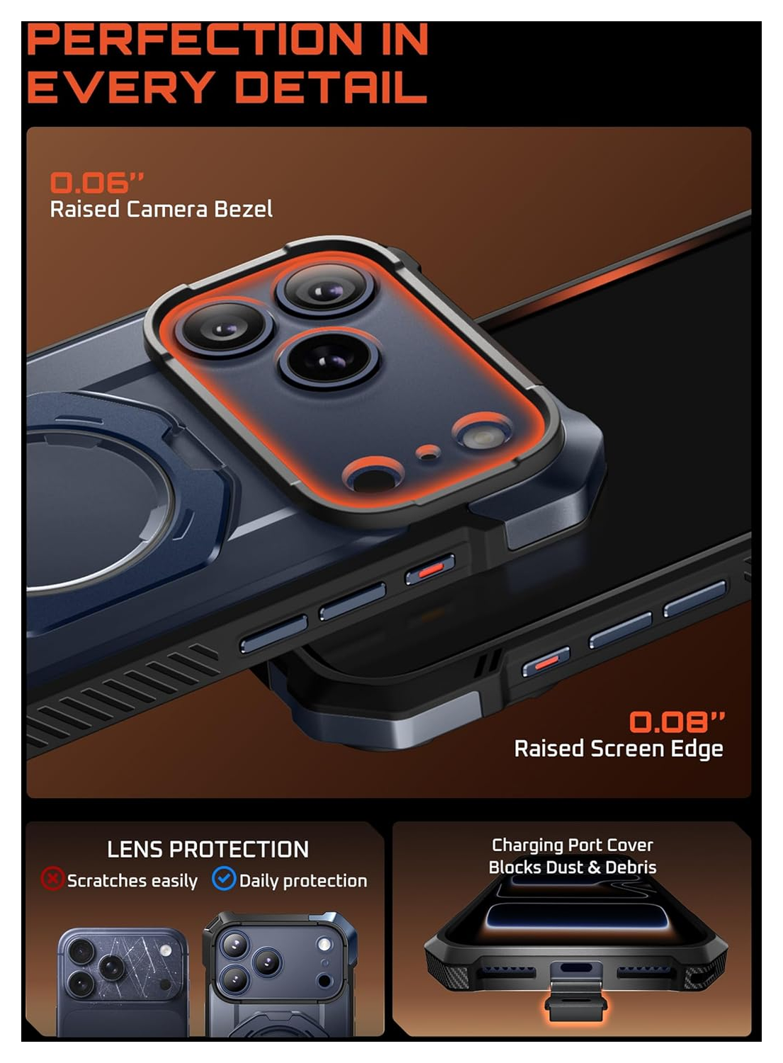 SUPCASE UB Grip Apple iPhone 17 Pro Max Hoesje MagSafe Kickstand Blauw afbeelding 9