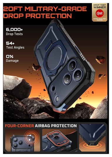 SUPCASE UB Grip Apple iPhone 17 Pro Max Hoesje MagSafe Kickstand Blauw afbeelding 3