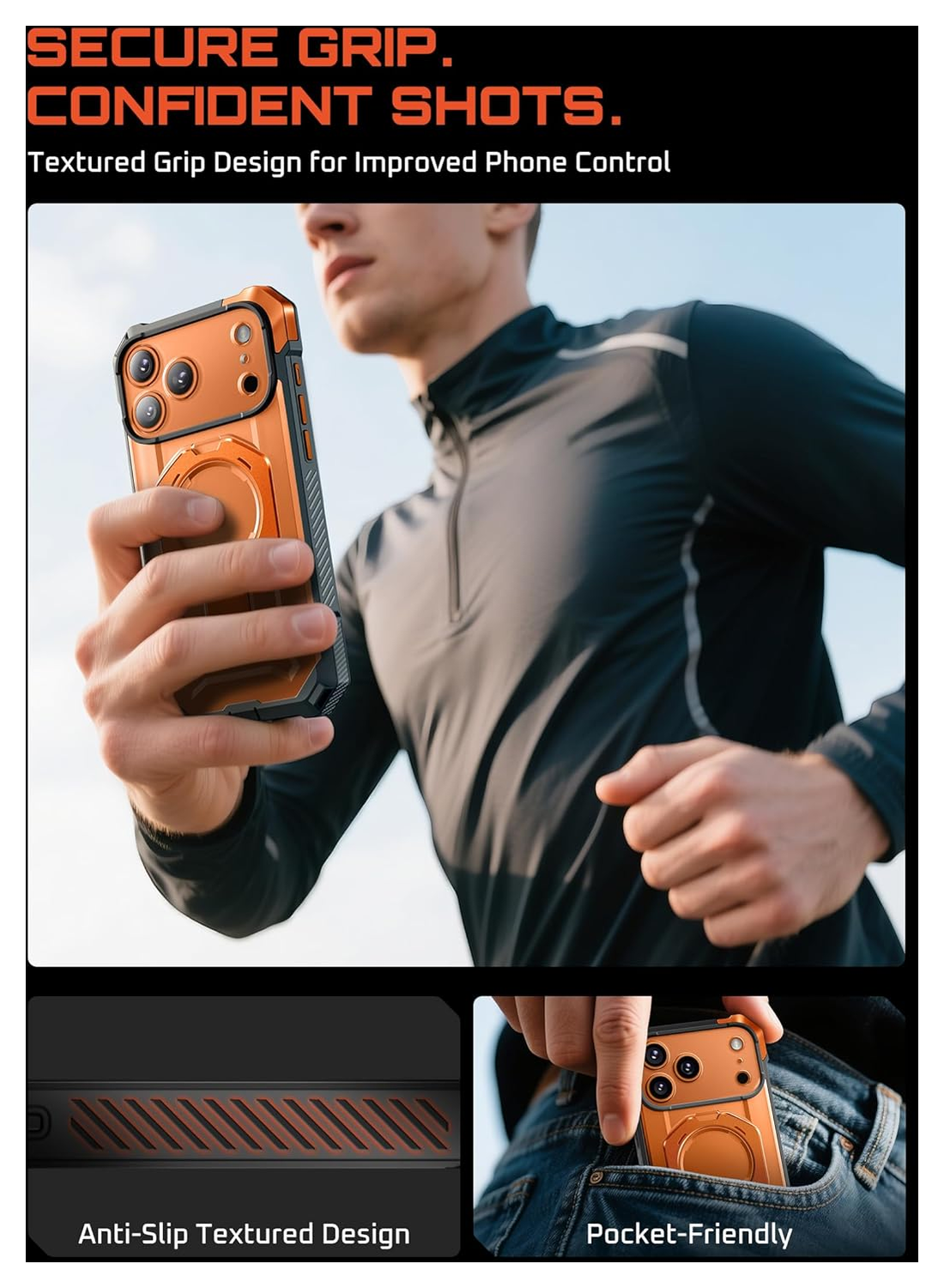 SUPCASE UB Grip Apple iPhone 17 Pro Max Hoesje MagSafe Kickstand Oranje afbeelding 8