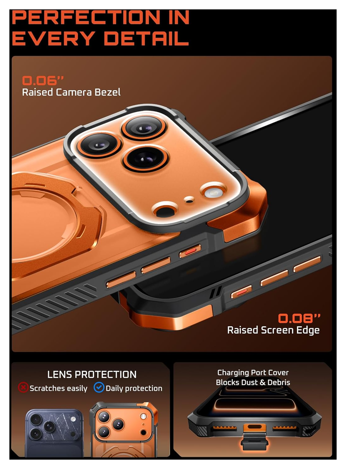 SUPCASE UB Grip Apple iPhone 17 Pro Max Hoesje MagSafe Kickstand Oranje afbeelding 9