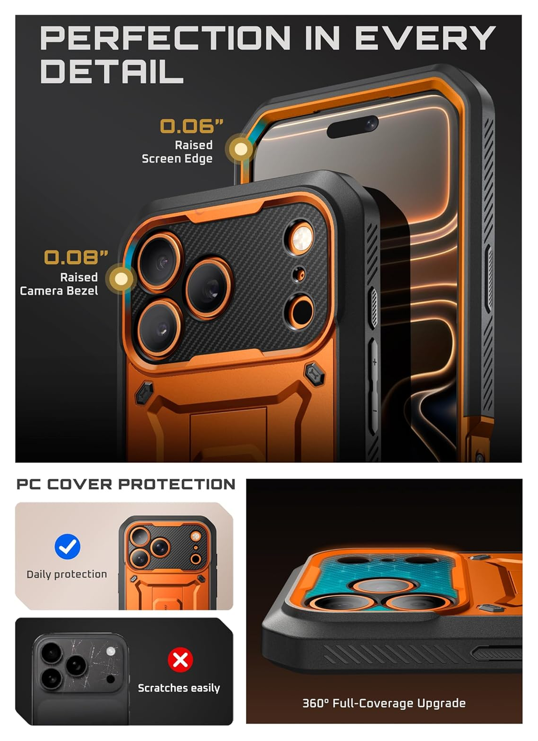 SUPCASE UB Pro Apple iPhone 17 Pro Max Hoesje Full Protect Kickstand Oranje afbeelding 7