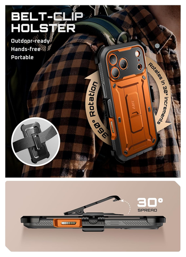 SUPCASE UB Pro Apple iPhone 17 Pro Max Hoesje Full Protect Kickstand Oranje afbeelding 8