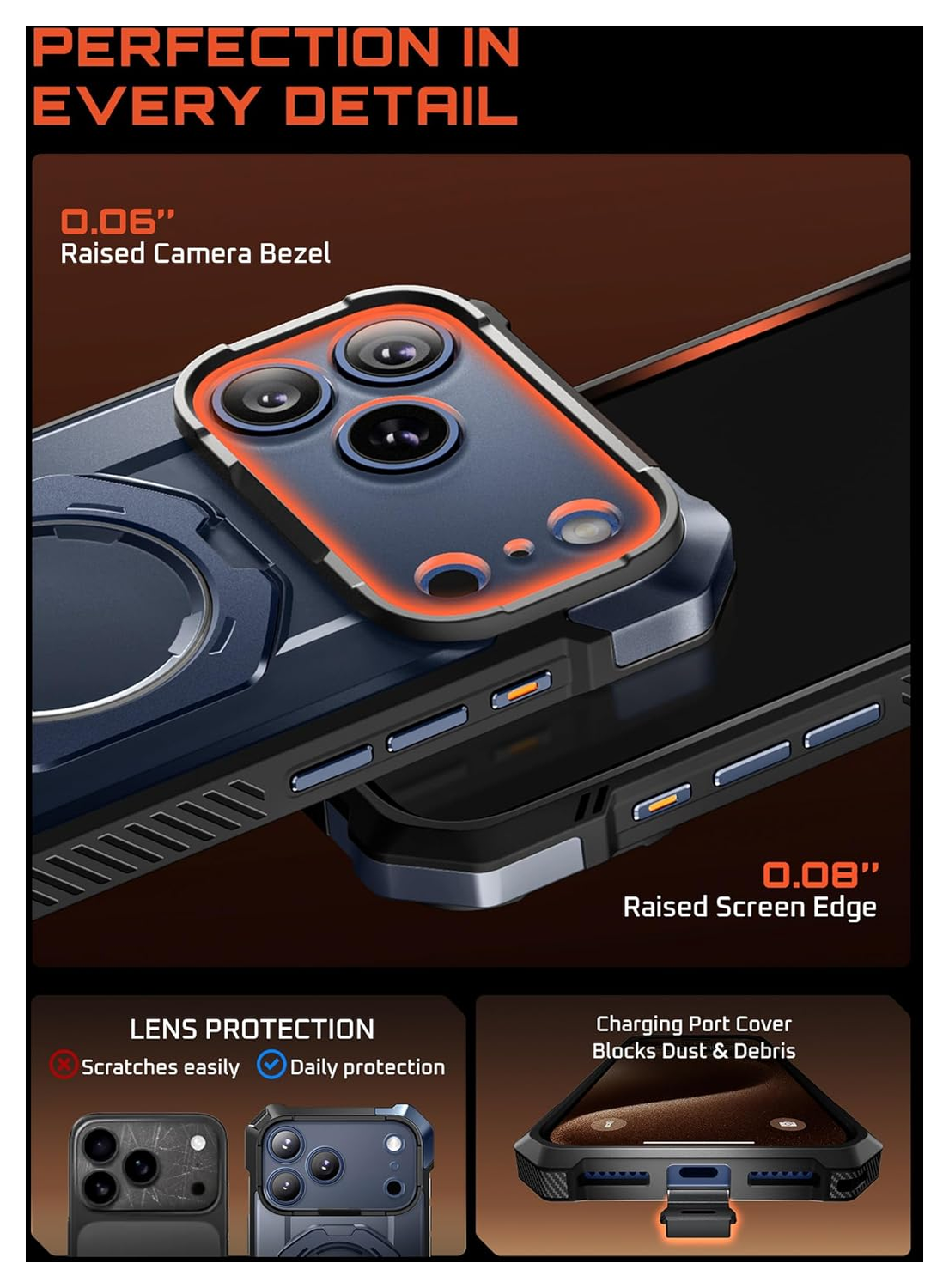 SUPCASE UB Grip Apple iPhone 17 Pro Hoesje MagSafe Kickstand Blauw afbeelding 10