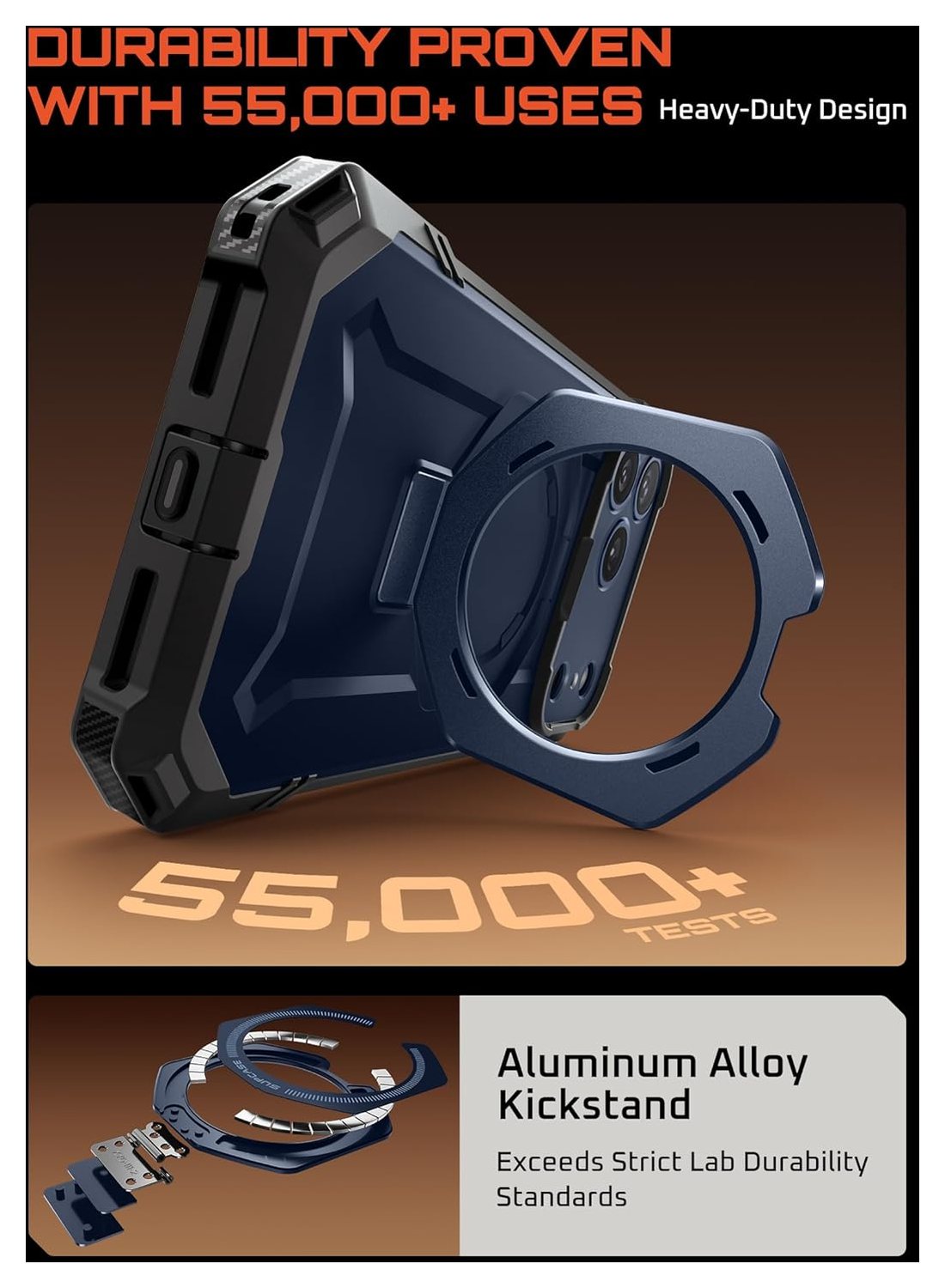 SUPCASE UB Grip Apple iPhone 17 Pro Hoesje MagSafe Kickstand Blauw afbeelding 6