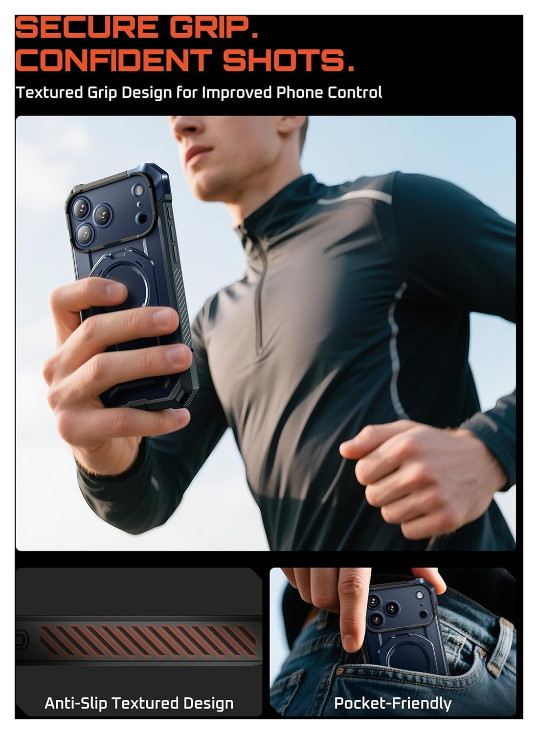 SUPCASE UB Grip Apple iPhone 17 Pro Hoesje MagSafe Kickstand Blauw afbeelding 9