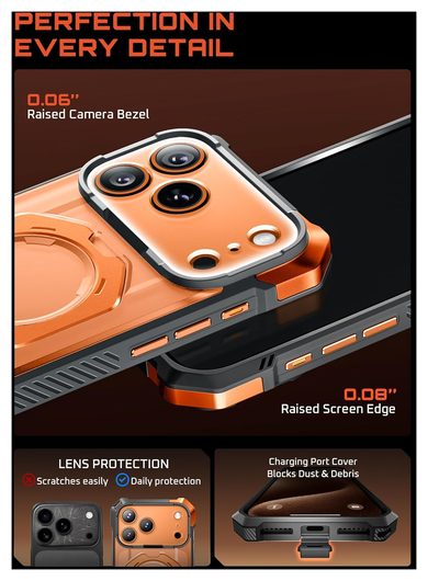 SUPCASE UB Grip Apple iPhone 17 Pro Hoesje MagSafe Kickstand Oranje afbeelding 10