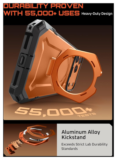 SUPCASE UB Grip Apple iPhone 17 Pro Hoesje MagSafe Kickstand Oranje afbeelding 6