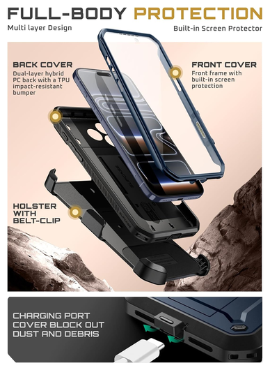 SUPCASE UB Pro Apple iPhone 17 Pro Hoesje Full Protect Kickstand Blauw afbeelding 7