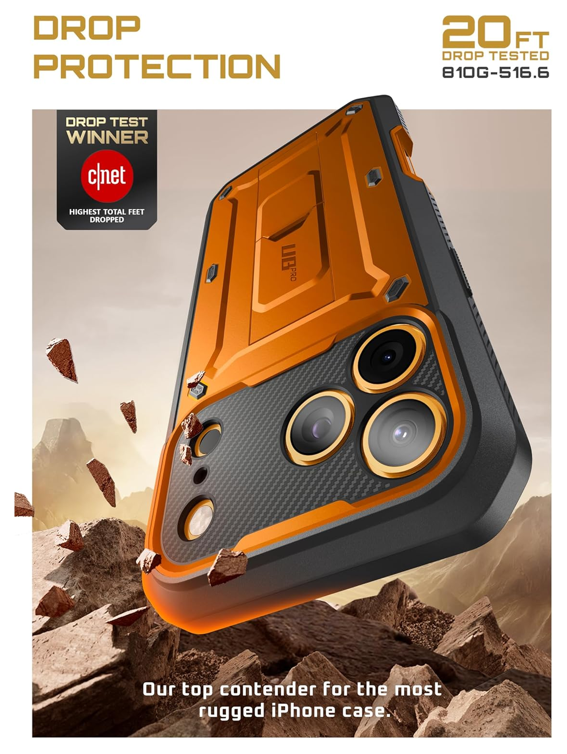 SUPCASE UB Pro Apple iPhone 17 Pro Hoesje Full Protect Kickstand Oranje afbeelding 4