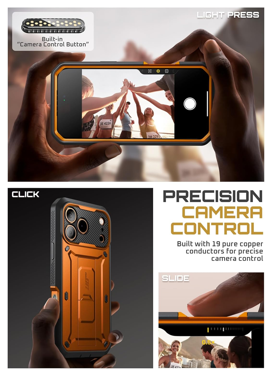 SUPCASE UB Pro Apple iPhone 17 Pro Hoesje Full Protect Kickstand Oranje afbeelding 5