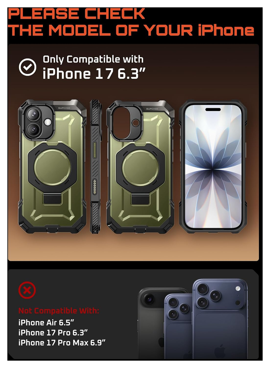 SUPCASE UB Grip Apple iPhone 17 Hoesje MagSafe Kickstand Groen afbeelding 3