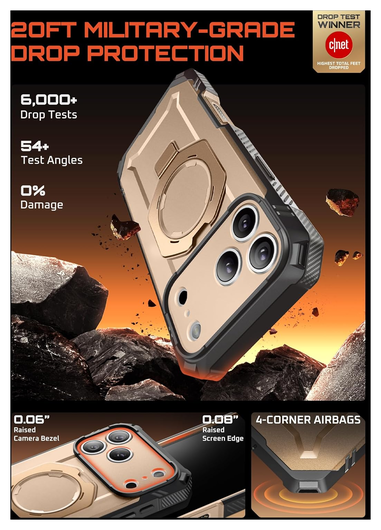 SUPCASE UB Grip Pro Apple iPhone 17 Pro Max Hoesje MagSafe Kickstand Goud afbeelding 3