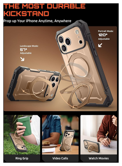 SUPCASE UB Grip Pro Apple iPhone 17 Pro Max Hoesje MagSafe Kickstand Goud afbeelding 4