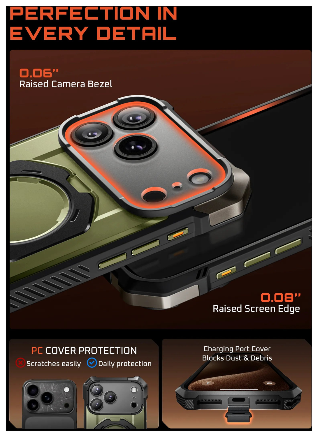 SUPCASE UB Grip Apple iPhone 17 Pro Max Hoesje MagSafe Kickstand Groen afbeelding 10