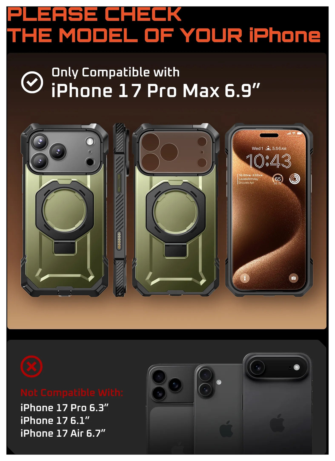 SUPCASE UB Grip Apple iPhone 17 Pro Max Hoesje MagSafe Kickstand Groen afbeelding 3