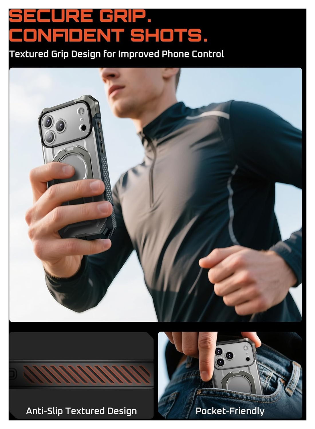 SUPCASE UB Grip Apple iPhone 17 Pro Max Hoesje MagSafe Kickstand Grijs afbeelding 8