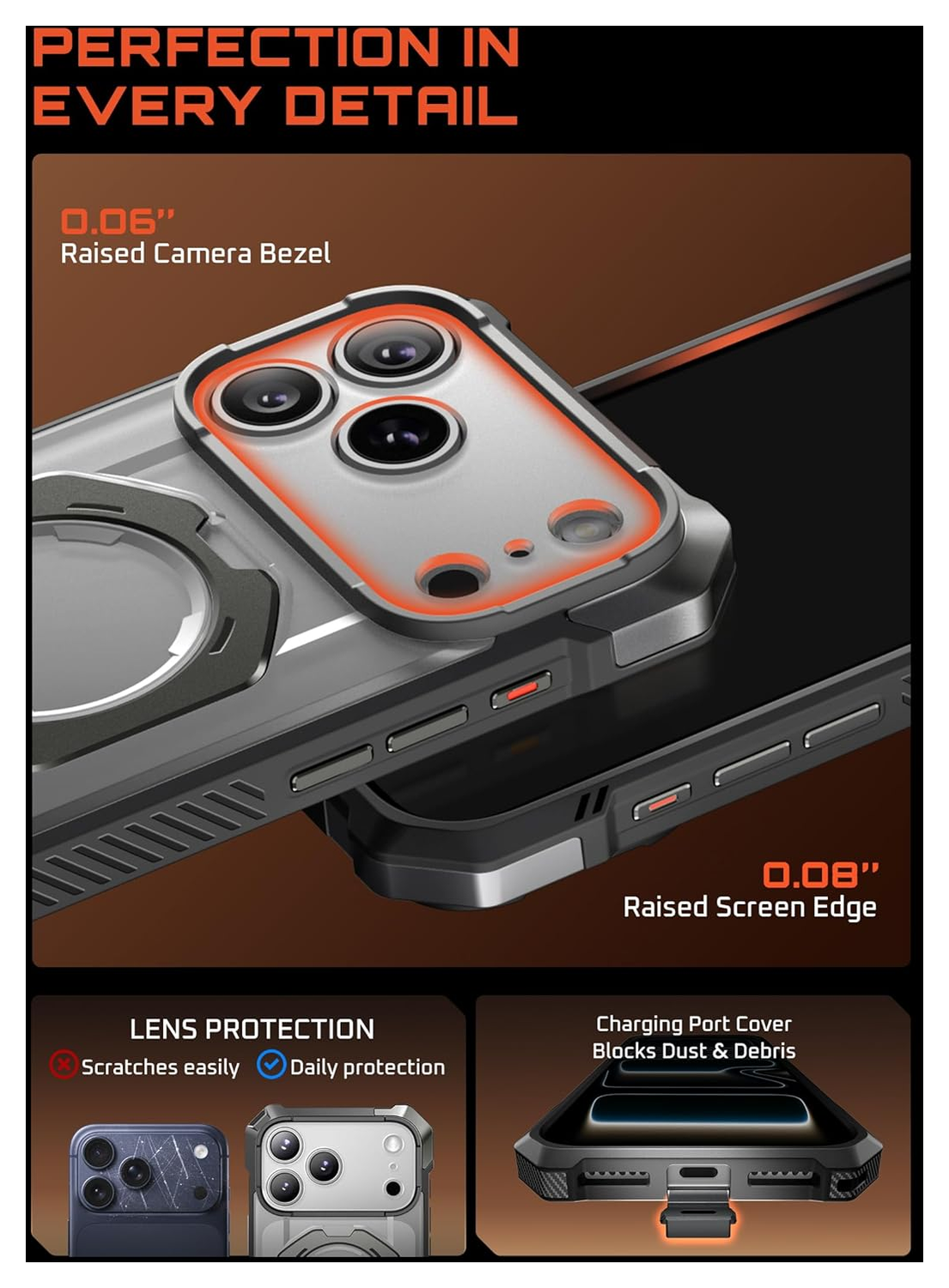 SUPCASE UB Grip Apple iPhone 17 Pro Max Hoesje MagSafe Kickstand Grijs afbeelding 9