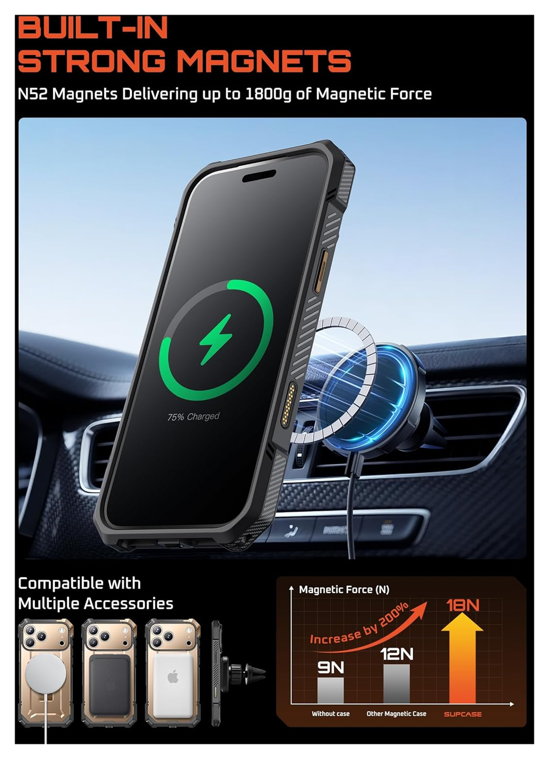 SUPCASE UB Grip Apple iPhone 17 Pro Max Hoesje MagSafe Kickstand Goud afbeelding 7