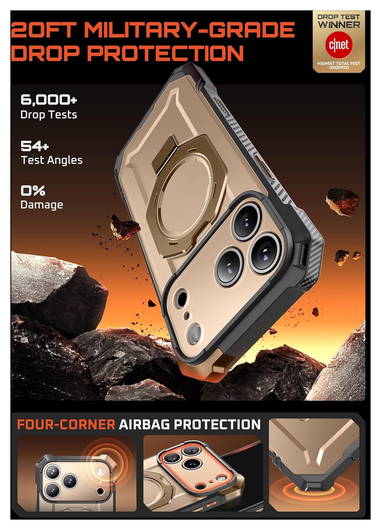 SUPCASE UB Grip Apple iPhone 17 Pro Max Hoesje MagSafe Kickstand Goud afbeelding 4