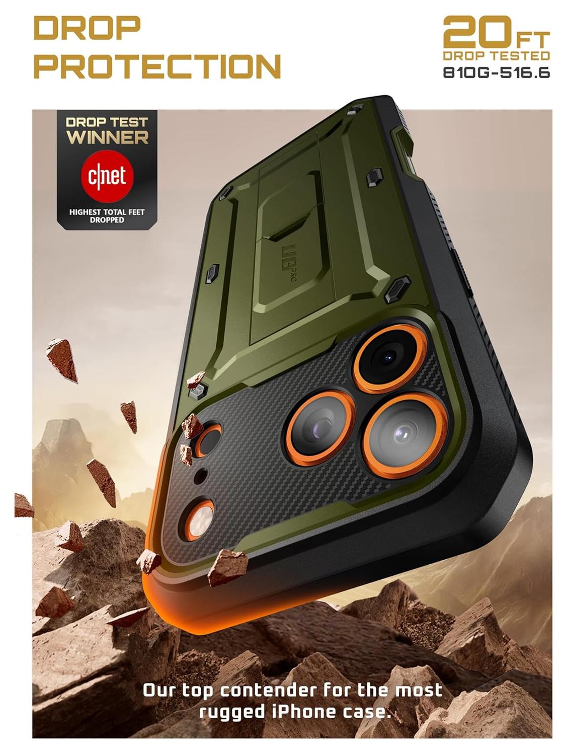 SUPCASE UB Pro Apple iPhone 17 Pro Max Hoesje Full Protect Kickstand Groen afbeelding 4